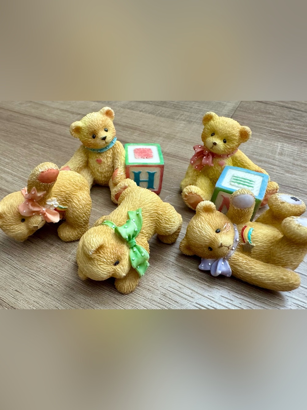 Vintage 1995 Priscilla Hillman Enesco Teddy Bear Figurines Set of 5